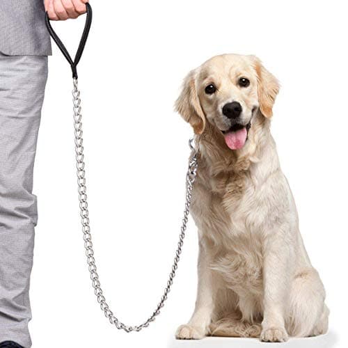 THE DDS STORE Heavy Duty Dog Leash,Metal Dog Leash Dog Chain with Handle for Small & Medium Large Size Dogs Color May Vary (Handle Chain, X-Large)