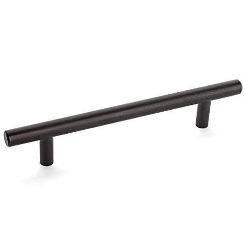 Cosmas 10 Pack 305-128ORB Oil Rubbed Bronze Cabinet Hardware Euro Style Bar Handle Pull - 5" Inch (128mm) Hole Centers, 7-3/8" Overall Length