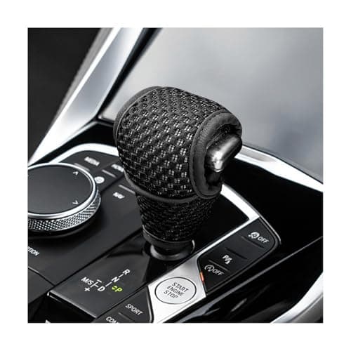 FSTURIOS Car Gear Shift Knob Cover AntiSlip Manual Automatic Shifting Knob Gear Handle Stick Protection Breathable Automotive Rod Lever Shifter Knobs Cover for SUV Truck RV Black Regular