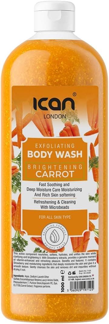 Ican London Carrot Brightening Exfoliating Body Wash 1000ml