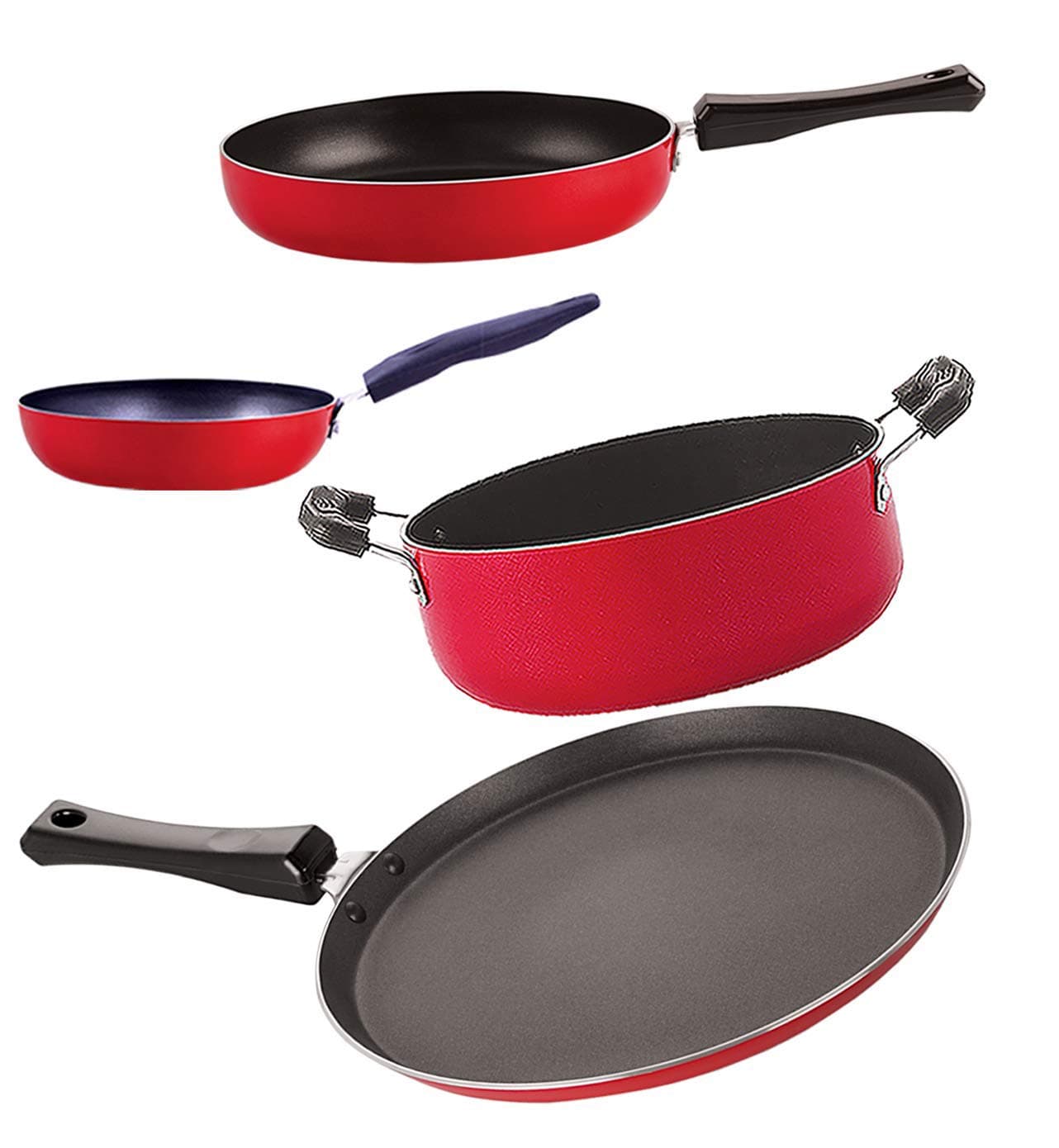 Nirlon Non Stick Aluminium Chemical Free Kitchen Item Set of 4 Pieces (FT13_FP11_CVG_CS24)