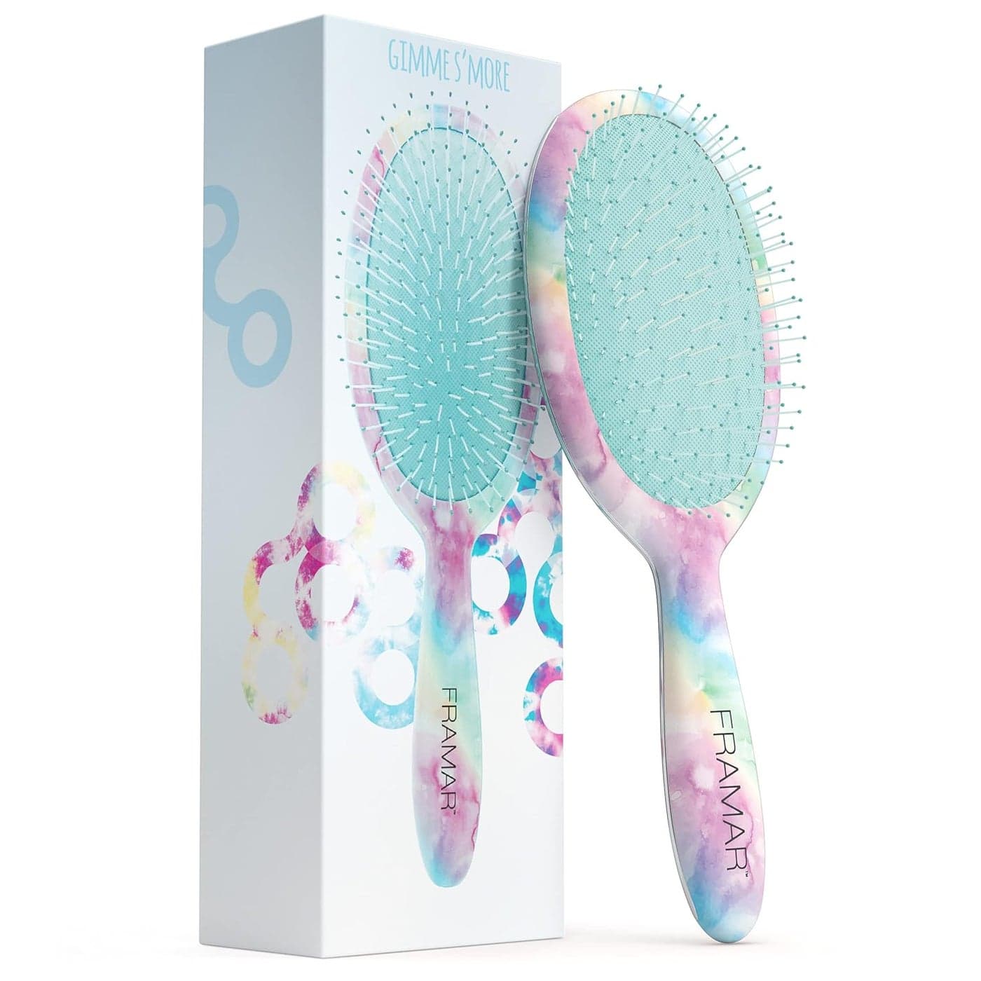 Framar Hair Brush Detangler Hair Brushes for Women Detangling Brush For Curly Hair Detangle Brush Wet Hair Brush for Thick Hair Womens Hair Brush For Curly Hair Brushes For Hair Blue Tie Dye