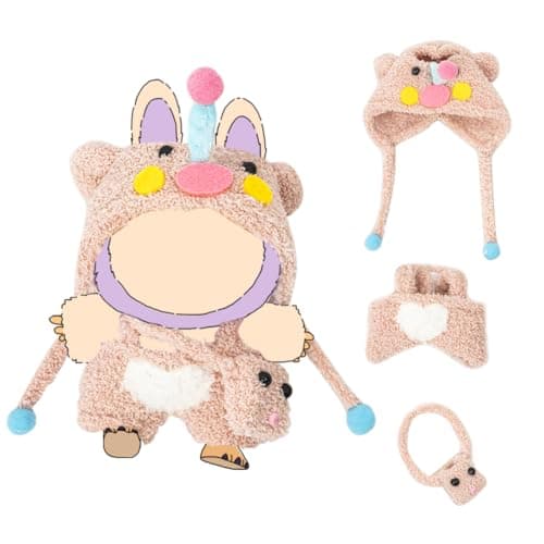 Clothes for Lububu 17cm DollsNO Doll Outfit with Accessories Suit for Lububu Cute Stylish Dress Up Set for lububu Easter Gifts Pink Pig