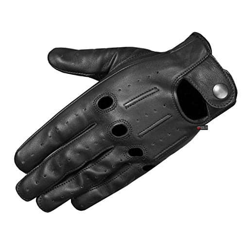 Jackets 4 Bikes Transporter Driving Gloves for Men Women, Genuine Lambskin Leather, Touchscreen - Soft Unlined Aniline,Ventilated Black XL