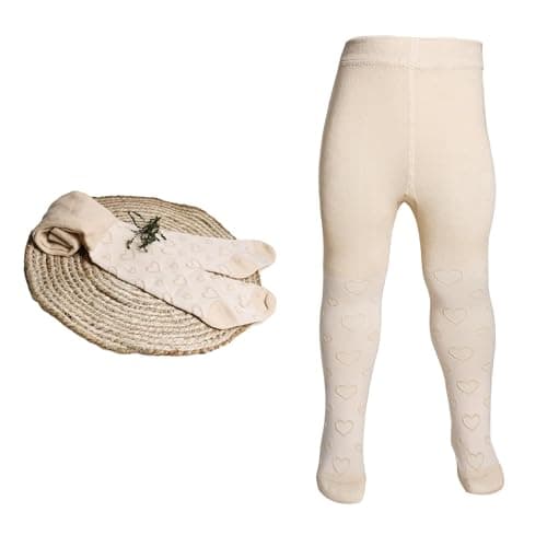 THE LITTLE LOOKERS Adorable Baby Girl Stockings I Baby Tights Thick Toddler Baby Girl Seamless Knit Leggings Thick Solid Cotton Stockings Footed Pants Pantyhose for 4 Years - 6 Years Baby (Skin)