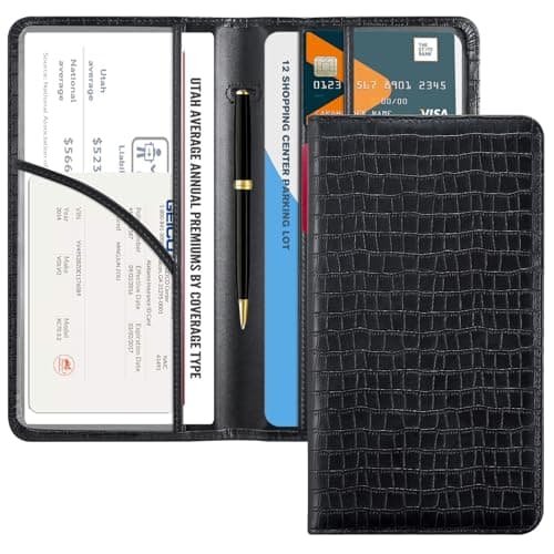 CoBak Car Registration and Insurance Holder Vehicle Glove Box Car OrganizerAuto Truck Comparment Accessories Case with Magnetic Closure for Driver LicenseCards