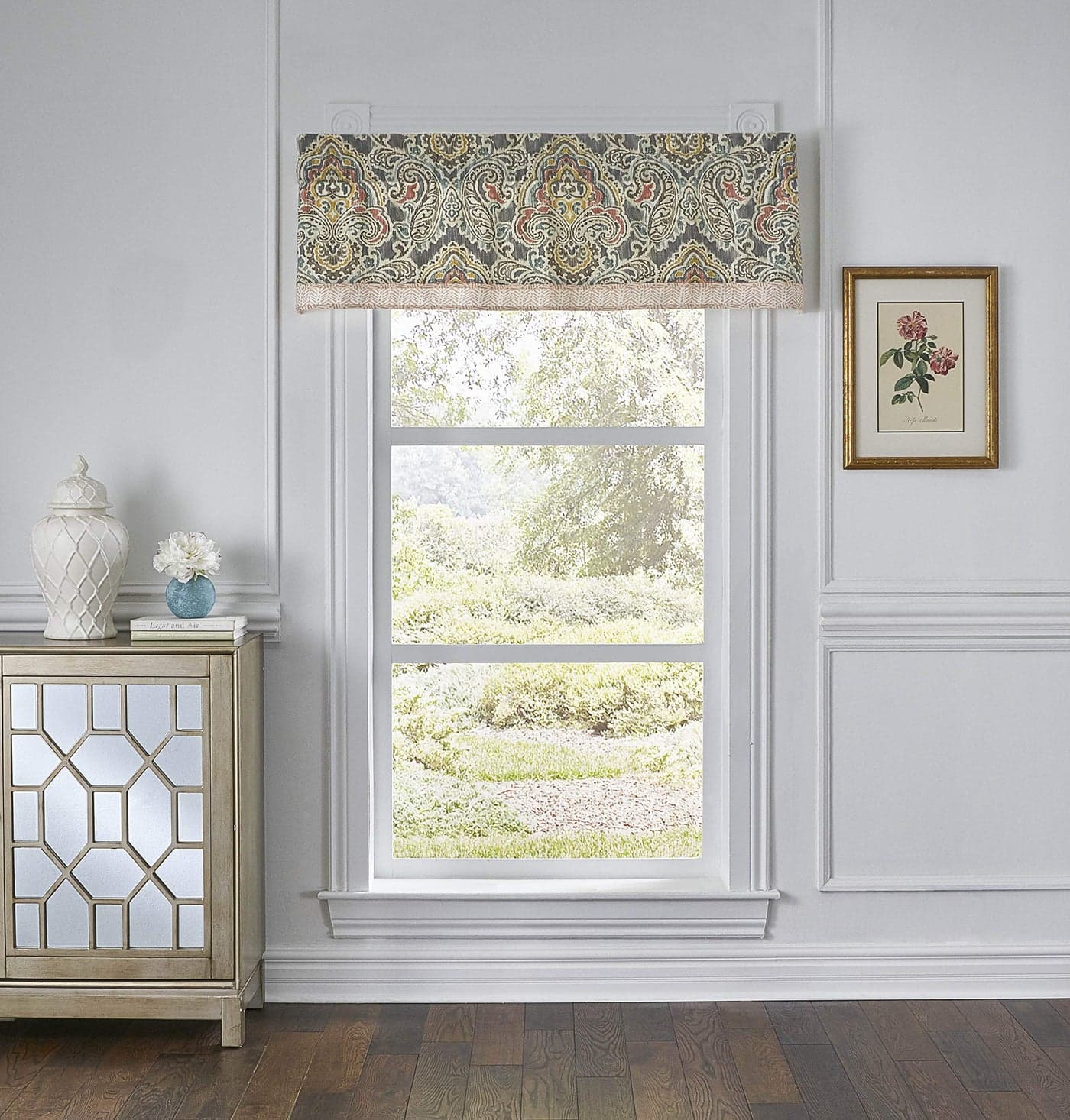 Waverly Artisanal Valances for Windows Rod Pocket Curtains for Kitchen and Living Room 60 x 16 Mineral