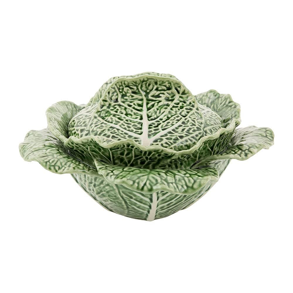 Bordallo Pinheiro Green Cabbage Earthenware 2 Liter Soup Tureen