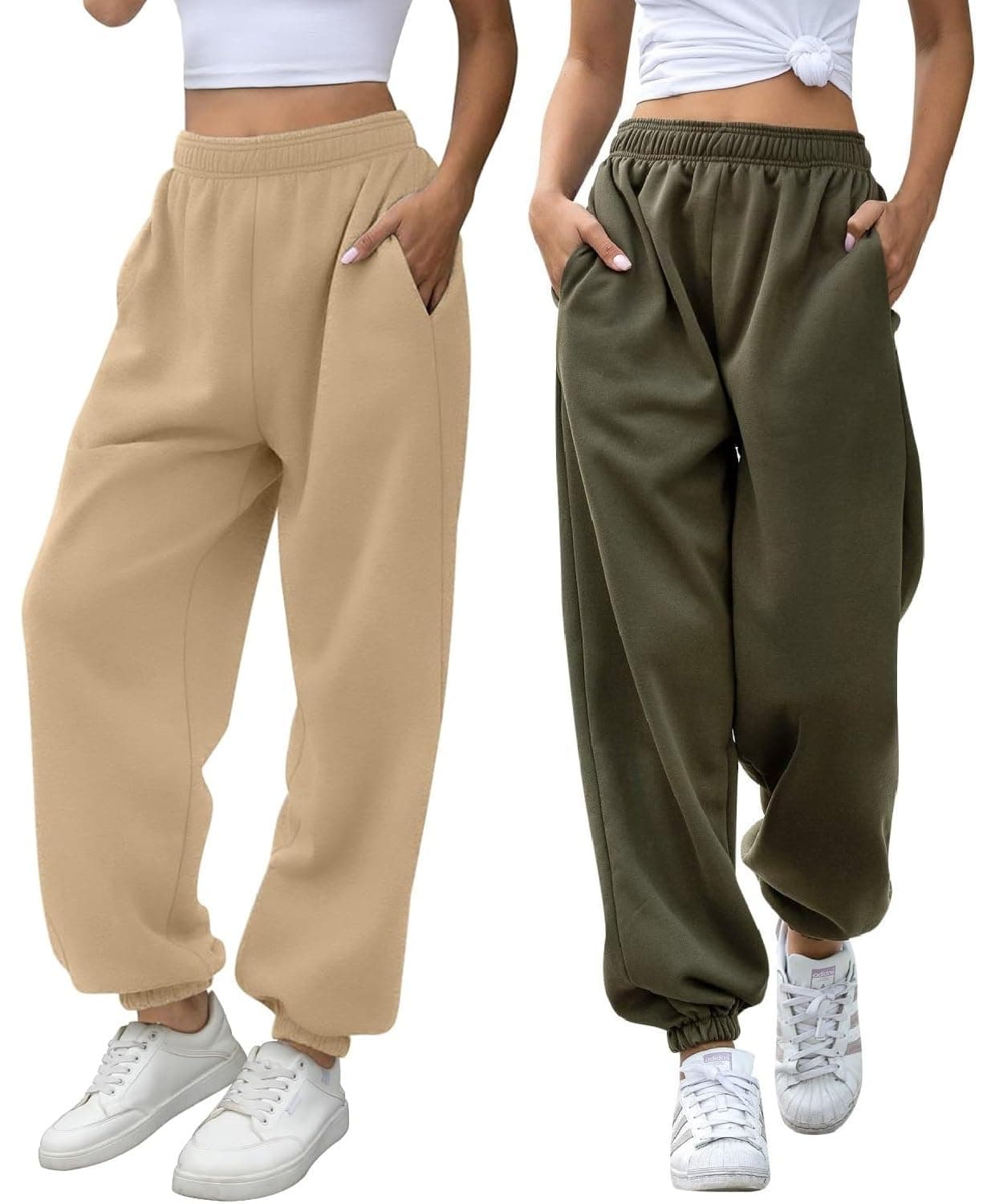 Q - RIOUS Women's Jogger Style Trouser Beige Olive
