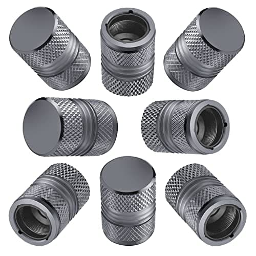 Tire Valve Stem Caps for Car Tires Air Caps Cover 8 Pack Corrosion Resistant Premium Alloy Leak-Proof Universal for SUV Truck Motorcycle Bike Gray