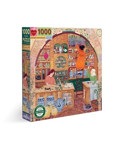 eeBoo 1000 Piece Puzzle Ancient Apothecary Jigsaw Puzzle for Adults Square 23 x 23 Made with Recycled Board VegetableBased Ink