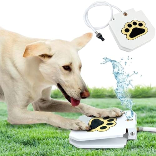 Trio Gatos Outdoor Dog Water Fountain Step On Dog Sprinkler Paw Activated Drinking Pet Dispenser Provides Fresh Water Sturdy Easy to Use