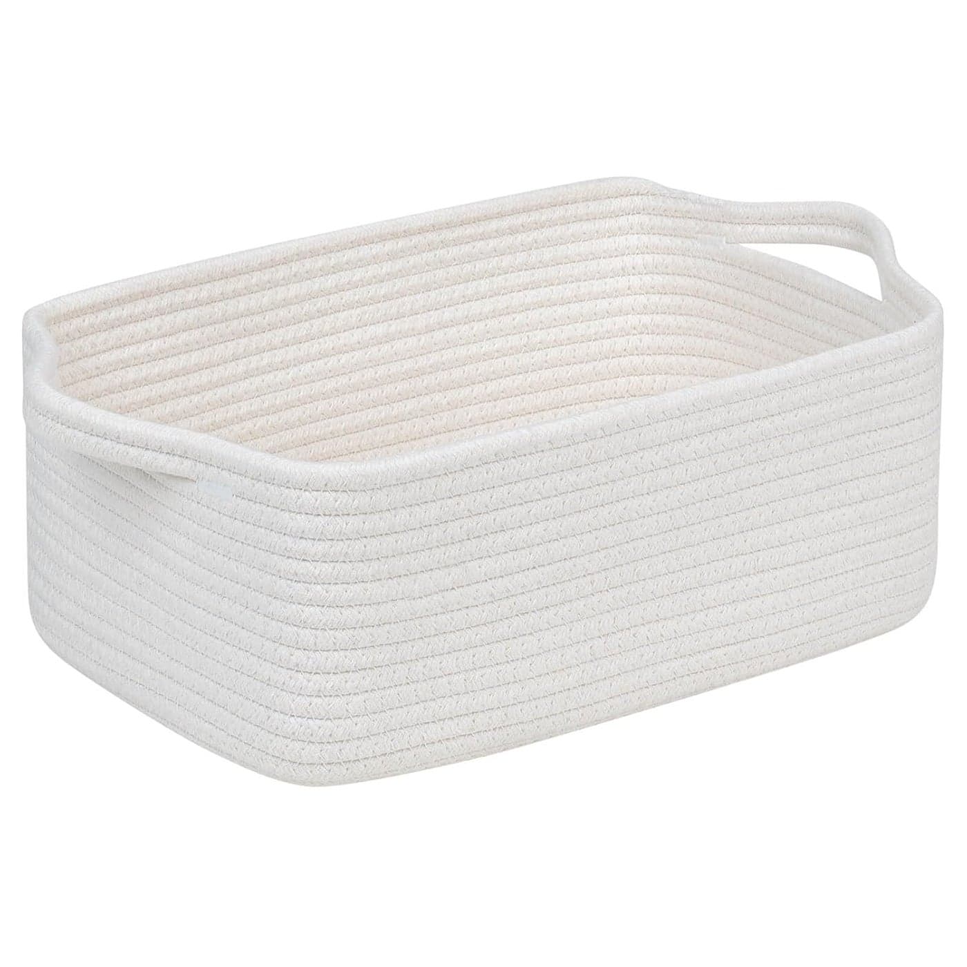 CubesLand Cute and Durable Small Cotton Rope Basket for Organizing Woven Closet Storage BinShelves Closet Storage Basket Bathroom Storage Organizer Bin Nursery Toy Basket Bin White Basket