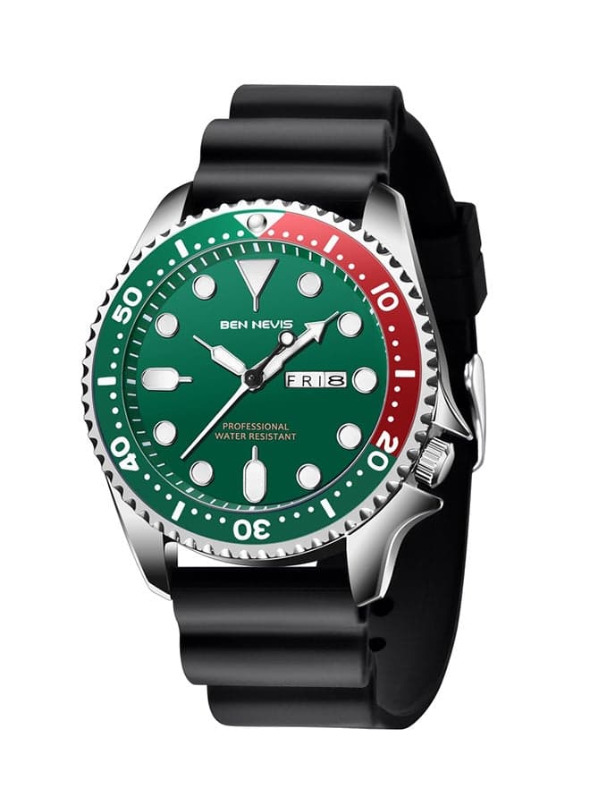 Waterproof Quartz Wrist Watch for Men - BN3017G-Green