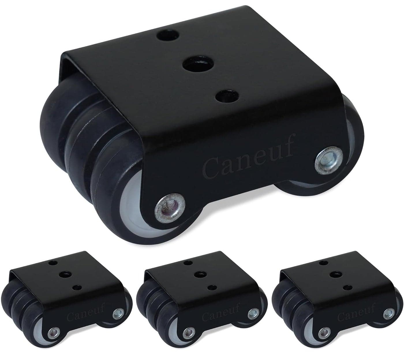 Hepiack 6Wheel Fix Roller Caster Wheels for Chair Furniture Stands Sofa Load Capacity 450 kg 38 mm Set of 4 Pieces Black and Gray