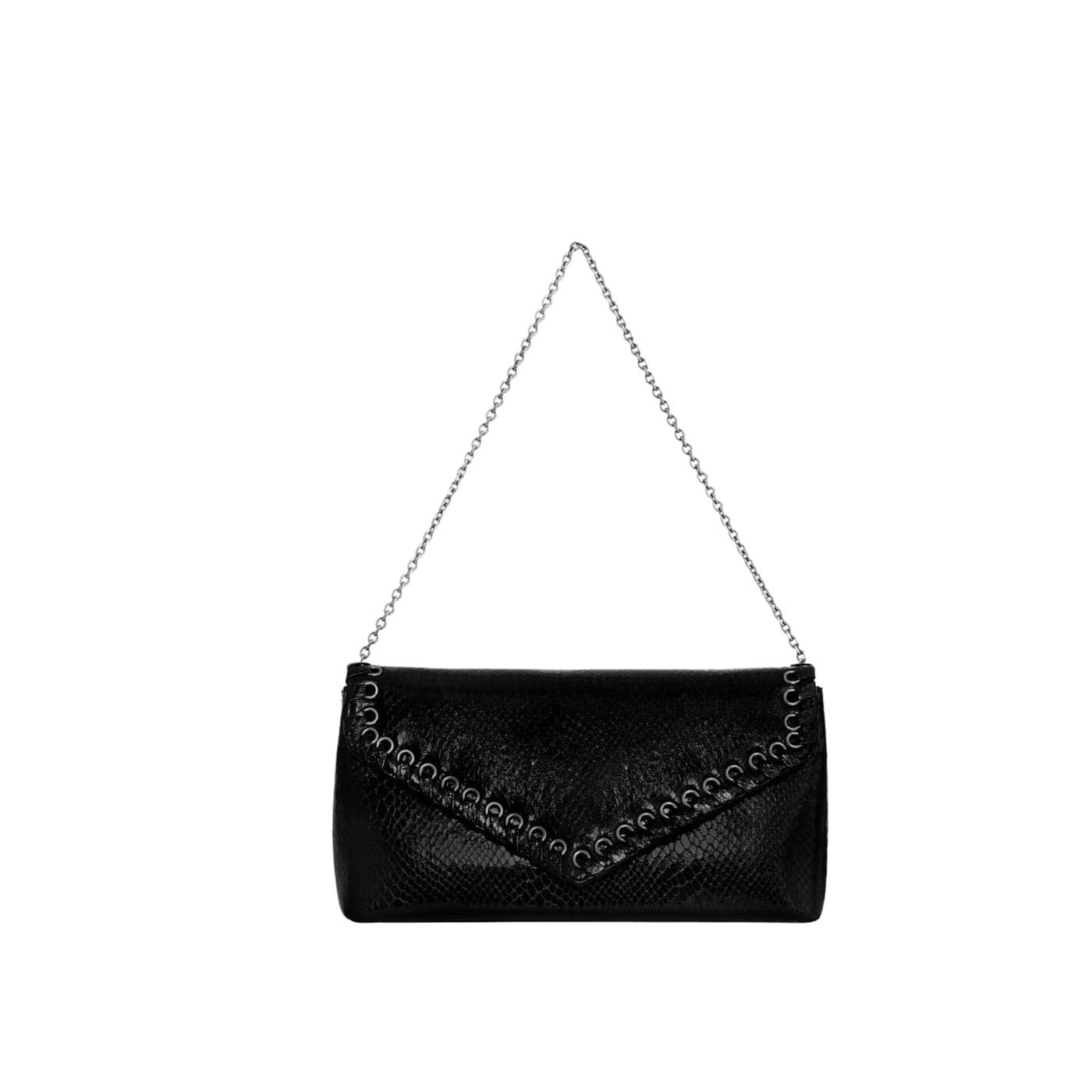 Rebecca Minkoff Whip Clutch Black Shellac Hardware