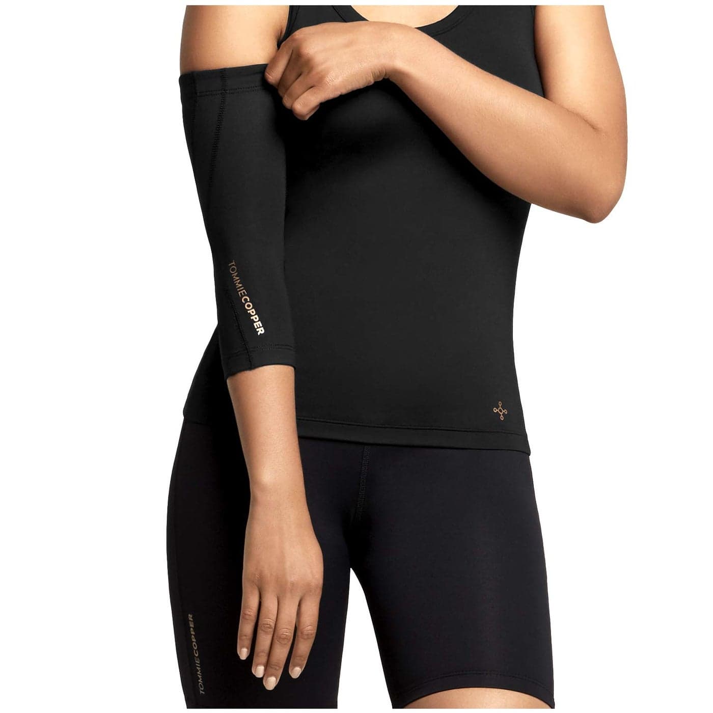 Tommie Copper Performance Compression Elbow Sleeve Unisex Men Women Breathable UPF 50 Sleeve for Tennis Elbow Inflammation Golfers Elbow Relief Black Small