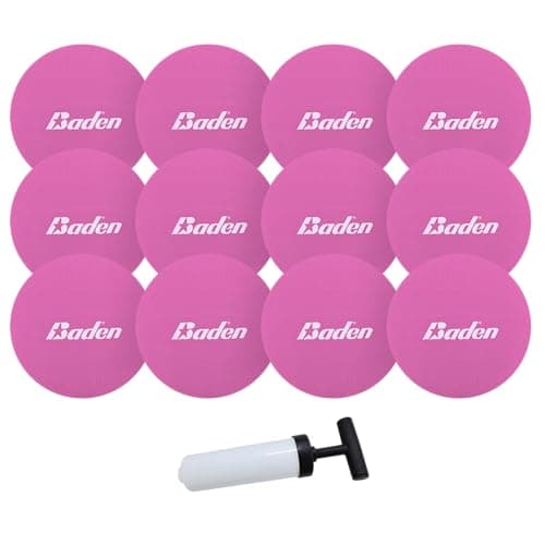 Baden 4 inch Mini Volleyball 12-Pack with Pump for Team Gift, Award, and Pool Friendly (Pink)