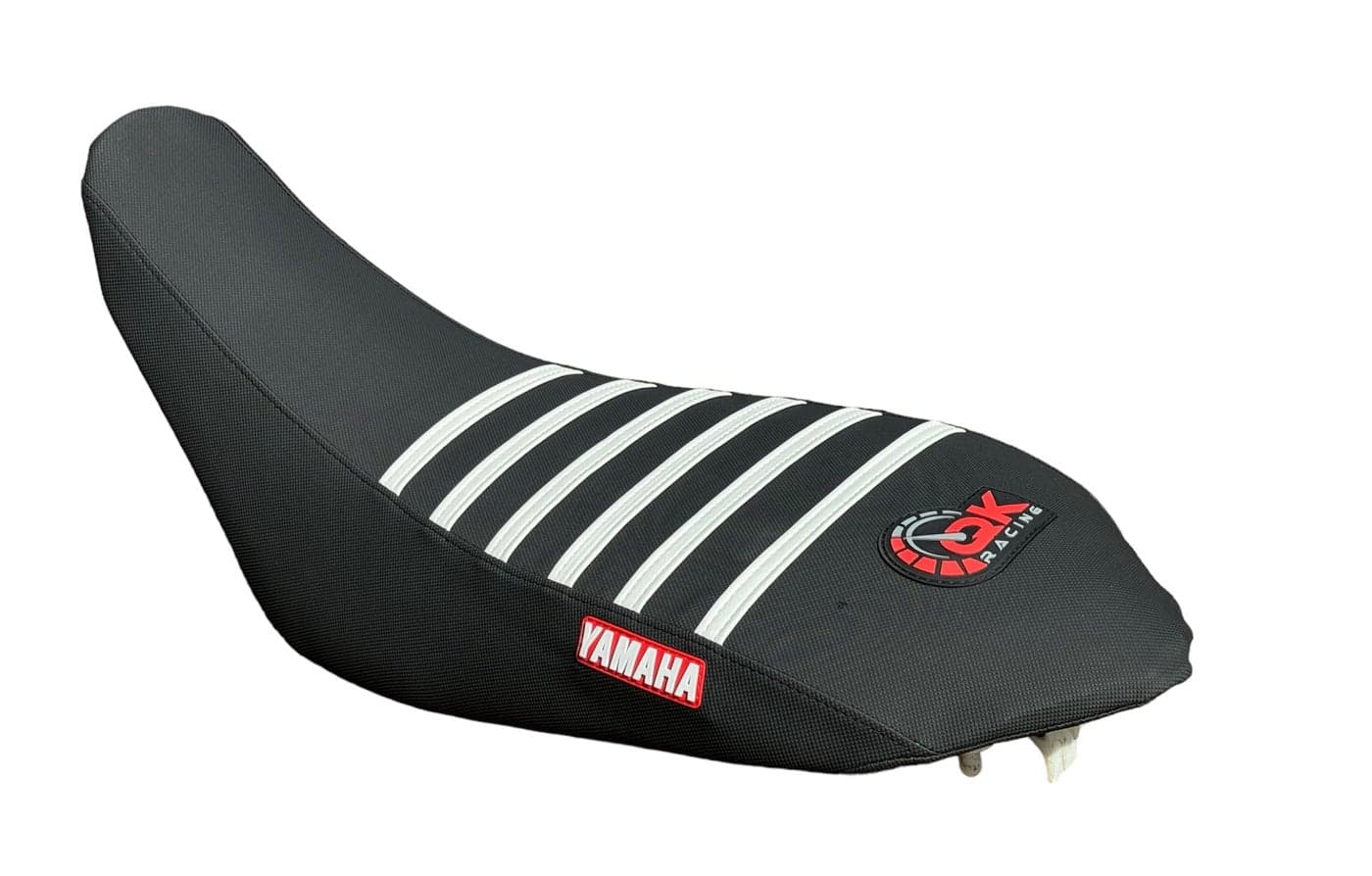 QK RACING Premium Multi Grip Seat Cover Compatible Fit for Yamaha Raptor 700 700R 20062021 Black SidesWhite Ribs Durable Seat Protector for Enhanced Comfort and Style