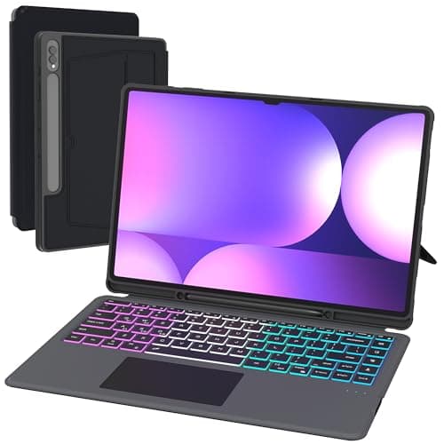 for Samsung Galaxy Tab S9 UltraS8 UltraS10 Ultra 146 Keyboard Case 7 Color Backlit Detachable Keyboard with Trackpad Dex Key Smart Touchpad Magnetic Laptoplike Portable Study Key board Cover