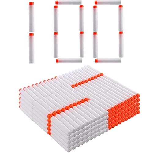 Zany Brainy Hollow Out Soft Foam Refill Darts for N-Strike Elite Series Blasters (Pack of 100, White) (ZB-GLOWDART)