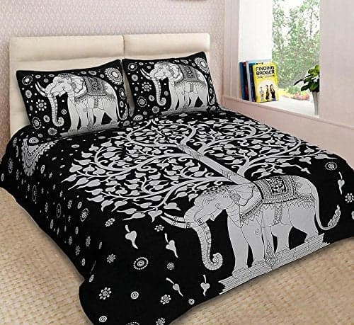 Jaipuri Style Cotton Sanganeri King Size Bedsheet with Set of 2 Pillow Cover 90x108 Inch 230 X 275 CM