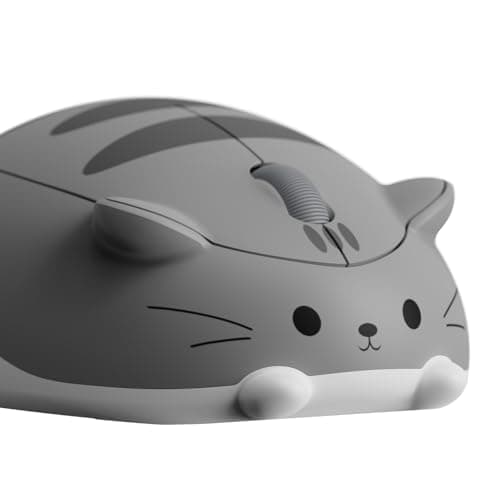 Akko Cat Theme Wireless Gaming Mouse Gray, Tri-Mode Mouse BT3.0/BT5.0/2.4G, Cute Optical Cordless Cartoon Mice for Computer/Laptop/Desktop/PC, Compatible with Mac/Win Gray Mimo
