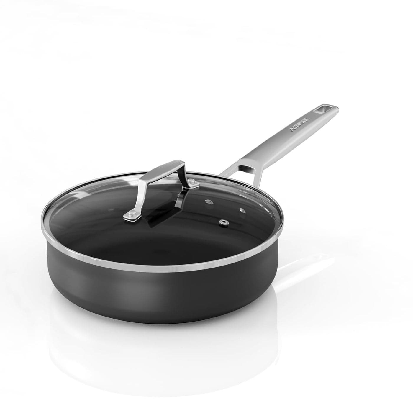 MsMk 30 Quart Nonstick Deep Frying with Lid 95 Inch Titanium and Ceramic Nonstick Saute Pan with Lid Stay Cool Handle Induction Cookware Oven Dishwasher Safe PFOA PFOS APEO Free