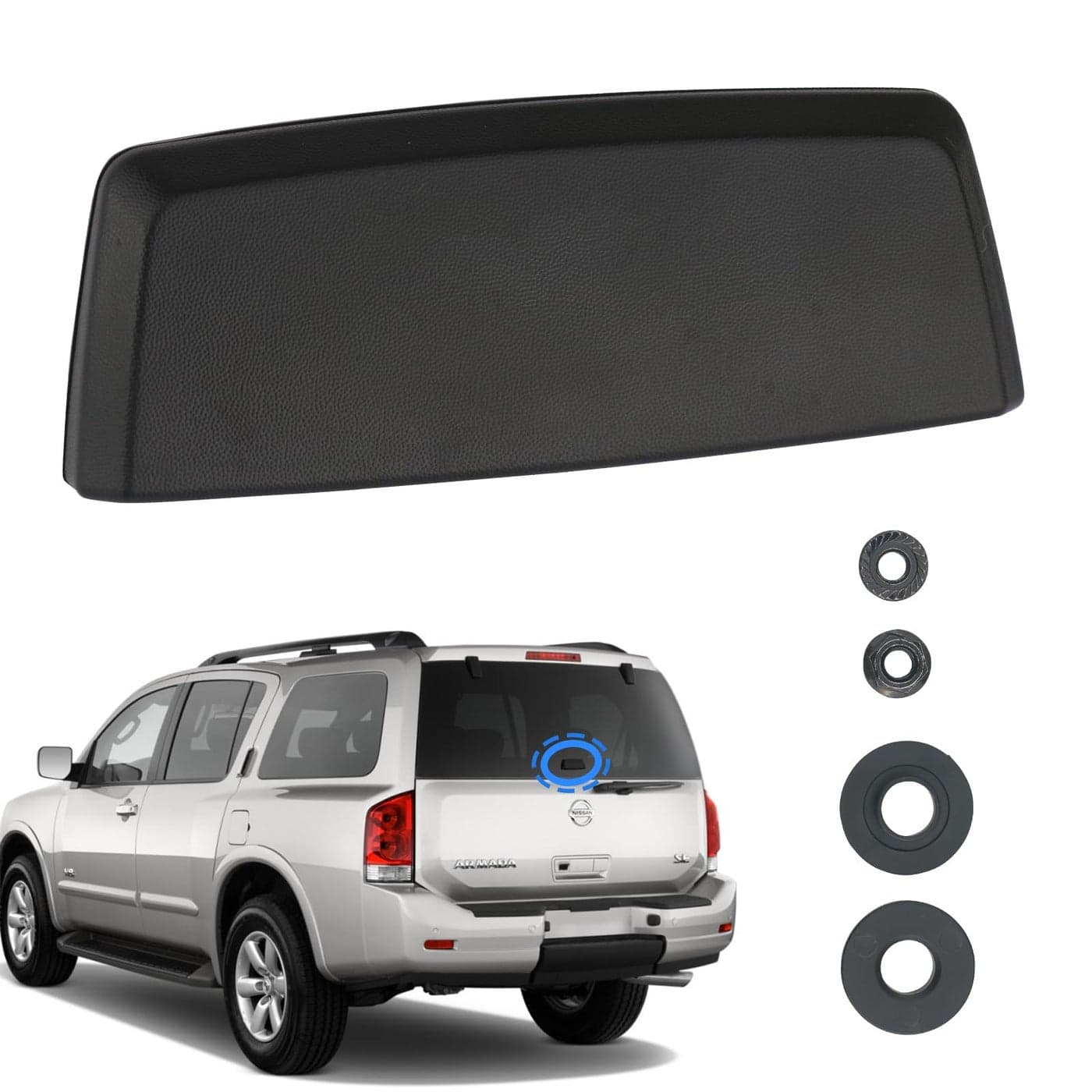 Osompar Rear Tailgate Exterior Window Glass Handle Latch Compatible with 20042015 Nissan Armada Pathfinder Replaces 903367S000 903367S000