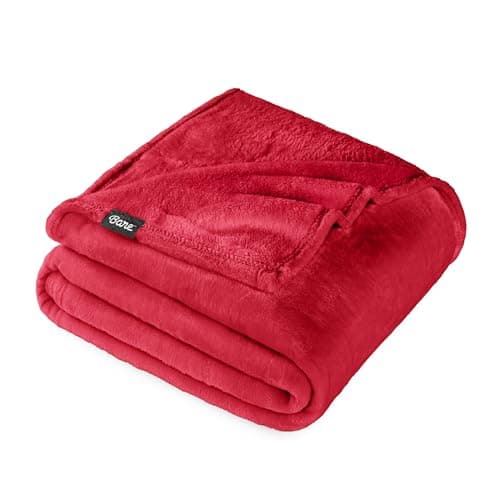 Bare Home Fleece Blanket - Twin/Twin Extra Long - Ultra-Soft Lightweight for Bed, Sofa, and Couch - Luxury Microplush - Cozy Warm Blanket (Twin/Twin XL, Red)