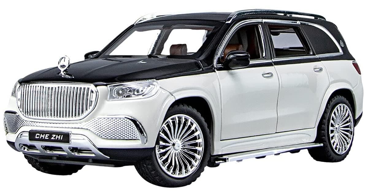 Invite Enterprise Die-Cast Zinc Alloy 1:24 Scale Mrcedes Benz Gls600 Maybach Car Model Large With 6 Openable Doors,Lights & Music Alloy Pull Back Toy Car For Kids, Cars(Gls600), Multicolor