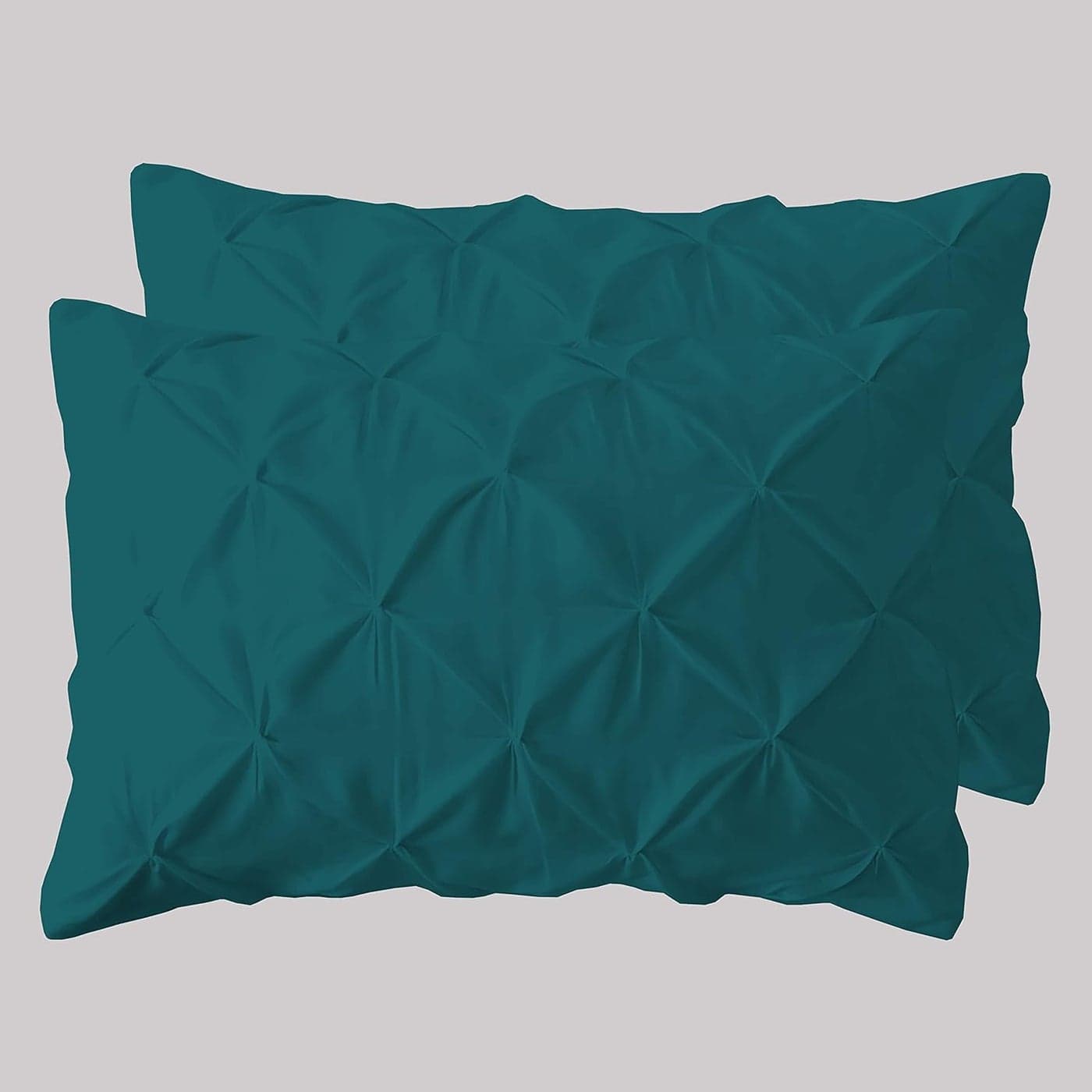 Meckhome Culture Soft and Cozy Microfiber Decorative Pillow Cover Well Designed Pinch Pleated Pattern 18x28 Inches Set of 2 Teal