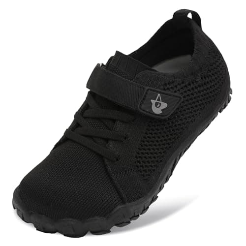 LeIsfIt Kids Girls Boys Shoes Wide Barefoot Shoes Kids Anti-Slip Sneakers Lightweight Hiking Sneakers for Toddler Little Big Kid Black 5 Big Kid
