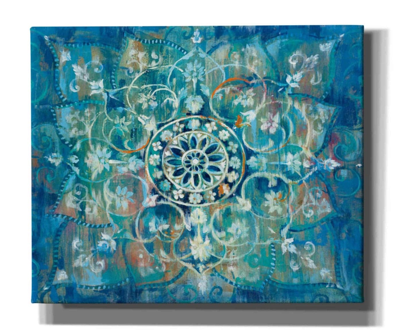 Epic Graffiti Mandala in Blue I by Danhui Nai Canvas Wall Art 20x24