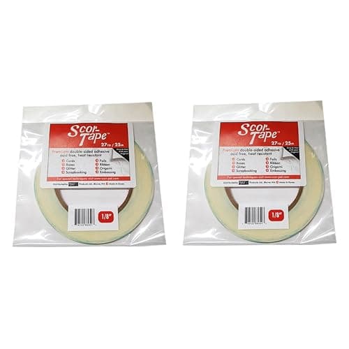 ScorTape 18 DoubleSided Adhesive Tape 27 Yards x 2 Rolls AcidFree UltraThin Perfect for Card Making Scrapbooking Paper Crafts MultiPack Value