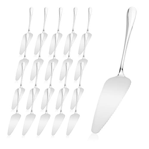 KEJJNYER 20 Pcs Pie Server Cake Servers Stainless Steel Cake Server Spatula 9 Inch Silver Pizza Pie Serving for Dessert Pastry