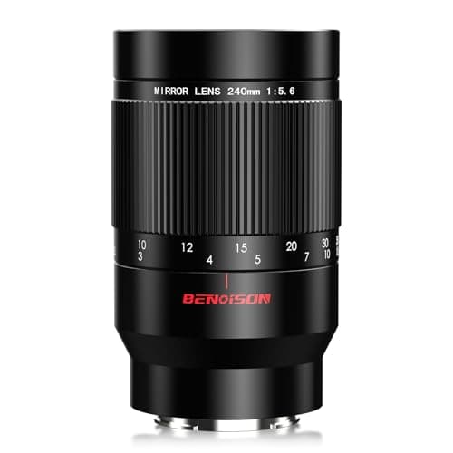 Reflex Mirror Lens Telephoto EF Lens - 240mm f5.6 for Canon EF, Manual Focus (MF) for Canon Rebel T8i T7 T6 4000D 2000D 1300D 850D 800D 600D 550D 90D 80D 77D 70D 50D 6D 55D etc (EF/EF-S Mount)