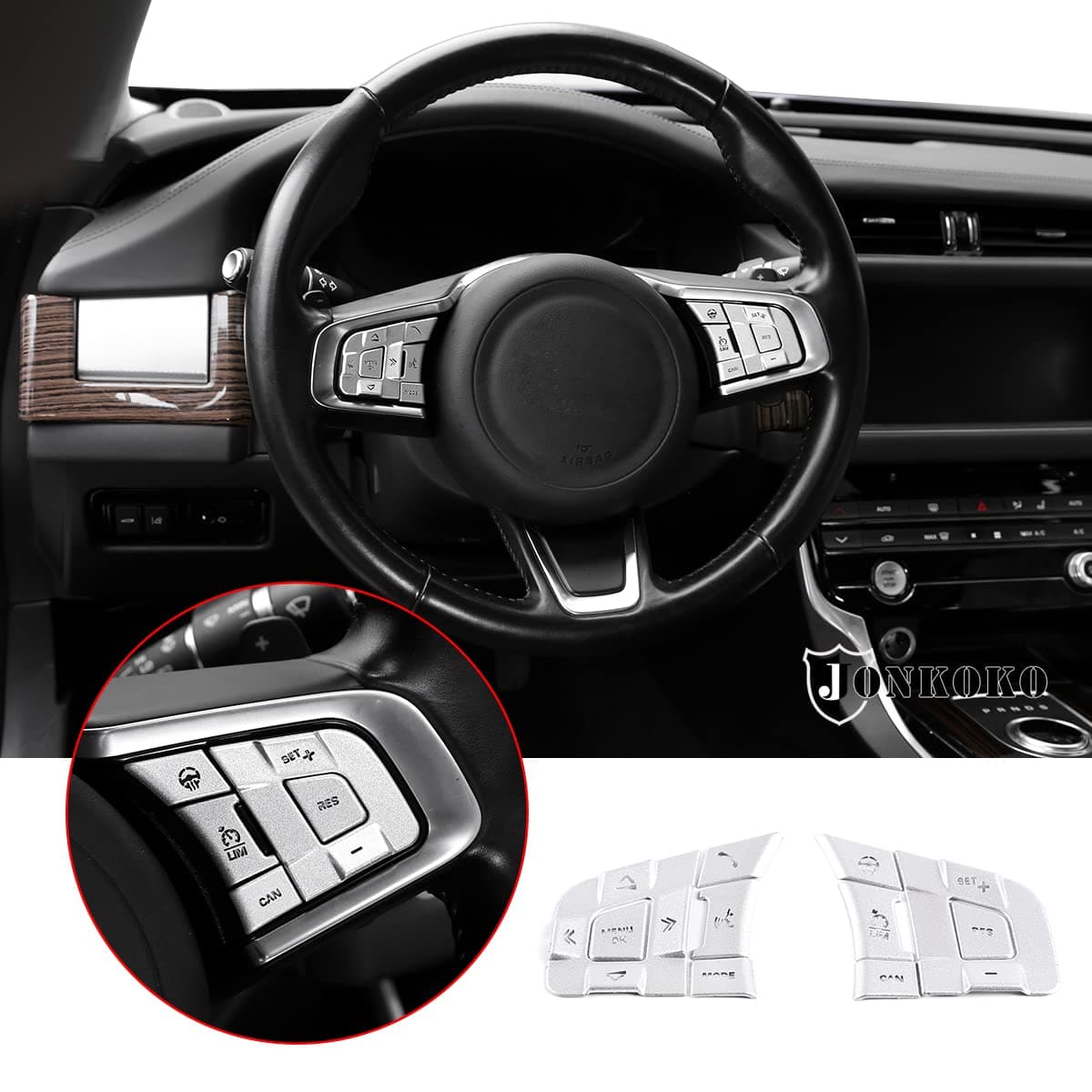 Aluminum Alloy Car Steering Wheel Button Frame Sticker 10 Pcs For Jaguar XF XF EPACEFPACEFTYPEHigh Match