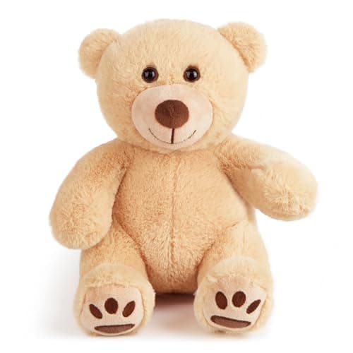 LotFancy Teddy Bear Stuffed Animal 10 inch Brown Teddy Bear Plush Toy Soft Plush Gifts for Kids Baby Toddlers on Baby Shower Easter Decorations