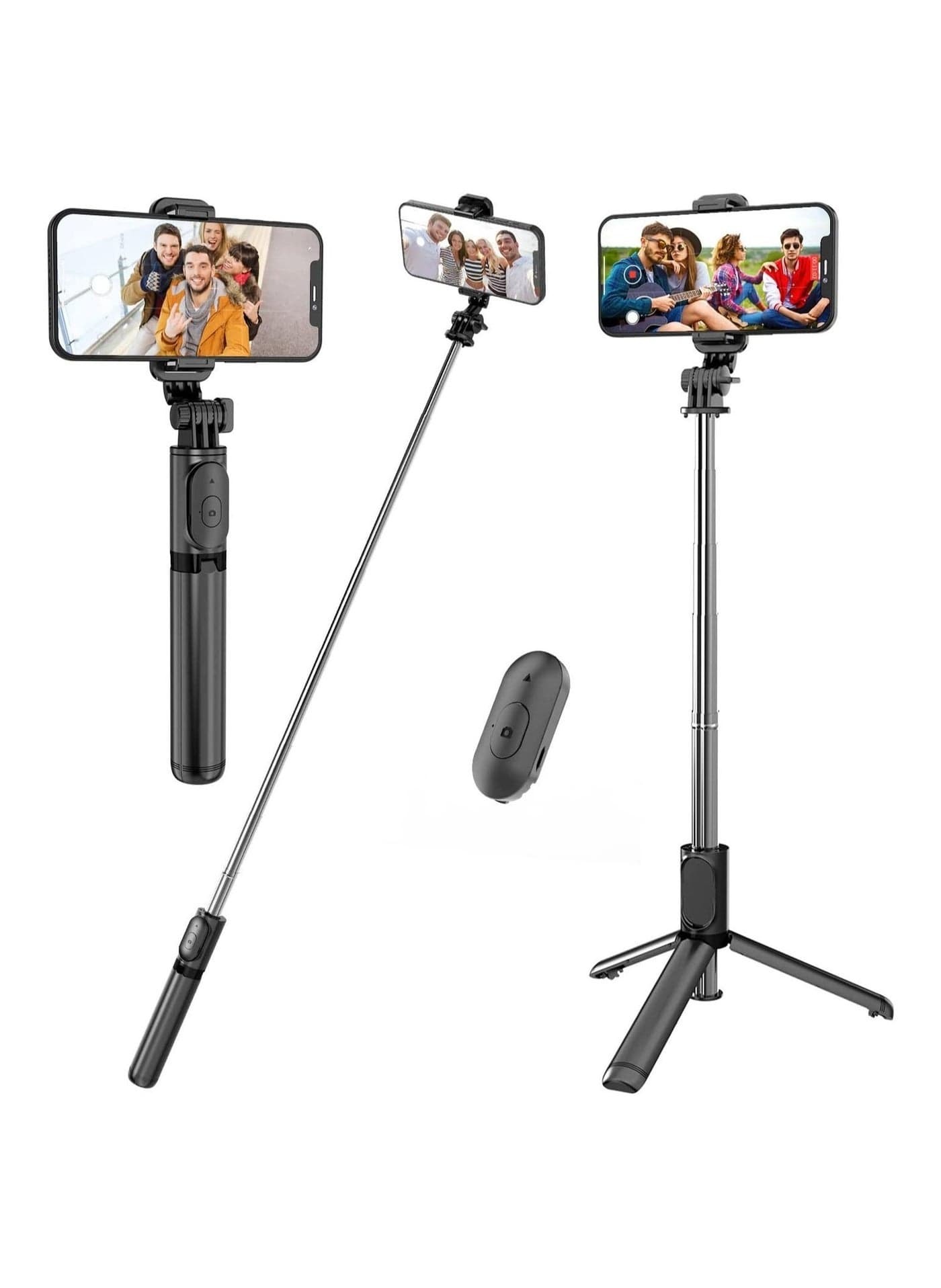 Selfie Stick, Extendable Selfie Stick with Wireless Remote and Tripod Stand, Portable, Lightweight, Compatible with iPhone 13/13 Pro/12/11/11 Pro/XS
