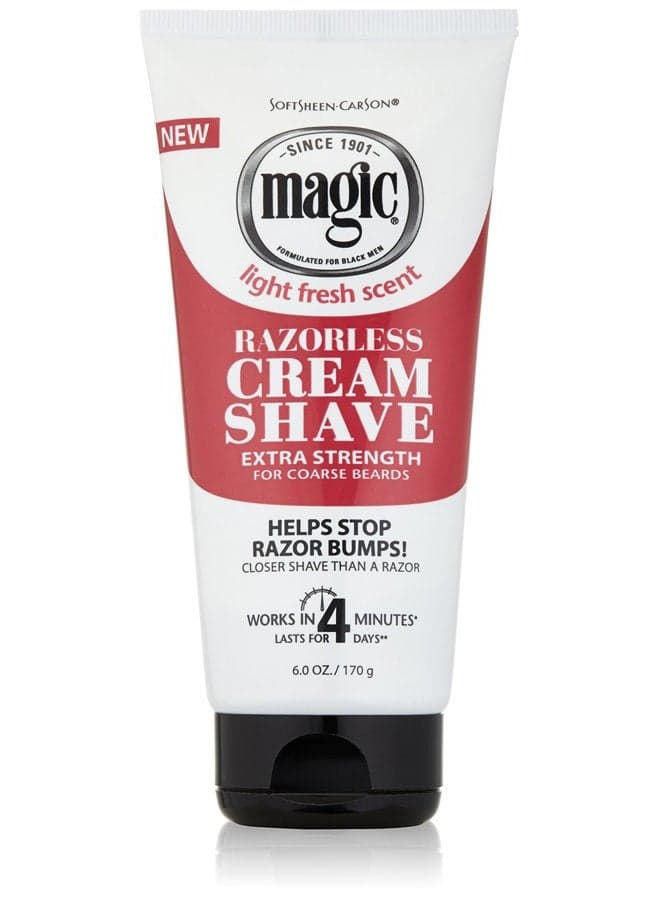 Magic Razorless Shaving Cream, Hair Removal Cream for Body Hair, Extra Strength Depilatory Cream, Works in 4 Minutes for Coarse Hair, 6 oz