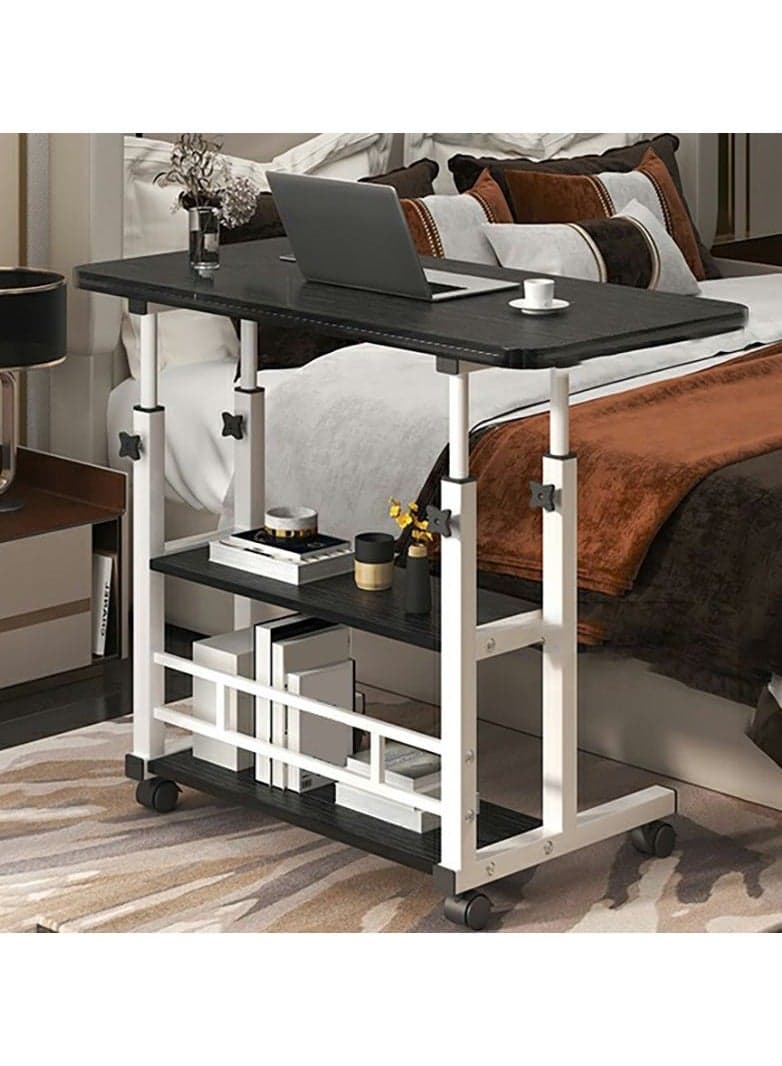 Mobile Bedside Laptop Desk, Height Adjustable Sit Stand Mobile Laptop Computer Tablet,Laptop Table Desk,Computer Writing Desk Stand for Bedroom