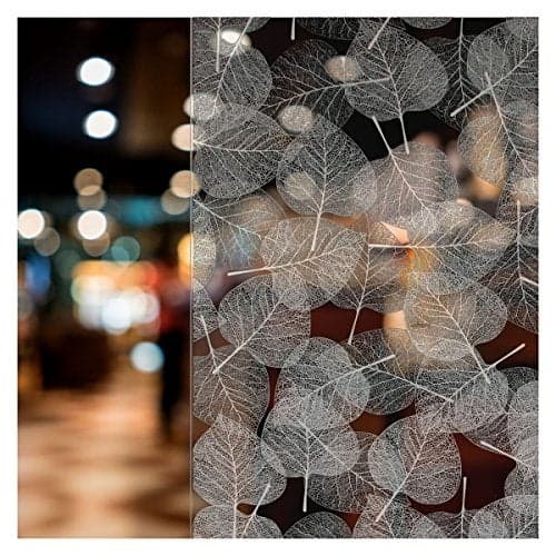 BDF 4WHLV Decorative Window Film White Leaves (24in X 7ft)