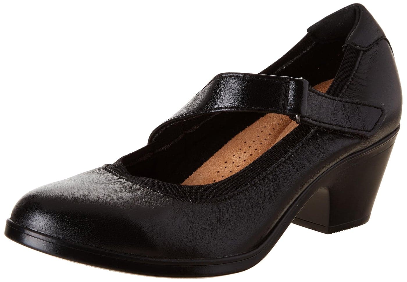 Clarks Black's Emily 2 Mabel Pump, Black Leather, 7.5 Medium US