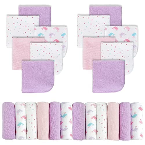 Viviland Baby Washcloths Soft 24 Pack Baby Wash Cloths Unisex for Boys Girls Super Absorbent Baby Face Towel Gentle on Sensitive Skin Wash Clothes for Baby Face Body 9x 9