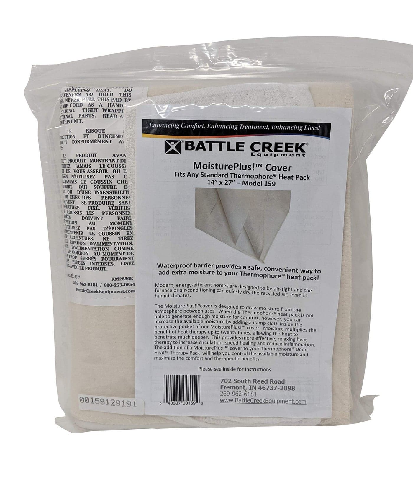 Battle Creek Equipment Heating Pad MoisturePlus Cover Only Large14 x 27 model 159