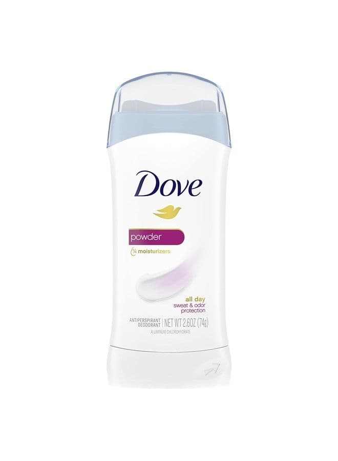 Invisible Solid Antiperspirant Deodorant Stick for Women, Powder, For All Day Underarm Sweat & Odor Protection 2.6 oz