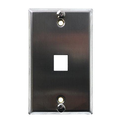 Leviton QuickPort Telephone Wall Jack, Stainless Steel, 4108W-SP
