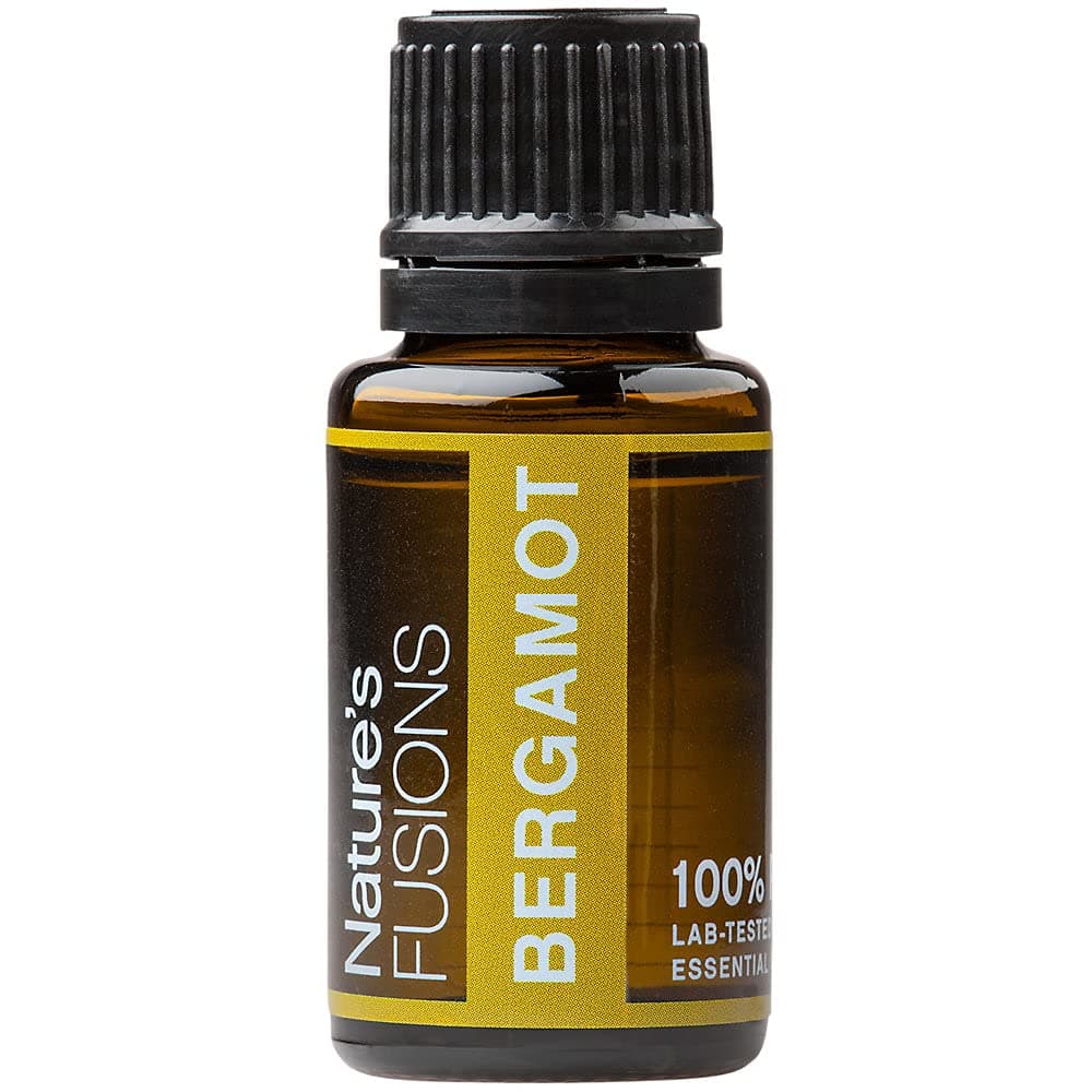 Nature's Fusions Bergamot Essential Oils for Brightening, 100% Pure and Natural, Undiluted, Therapeutic Grade for Aromatherapy and Topical Use (15 mL)