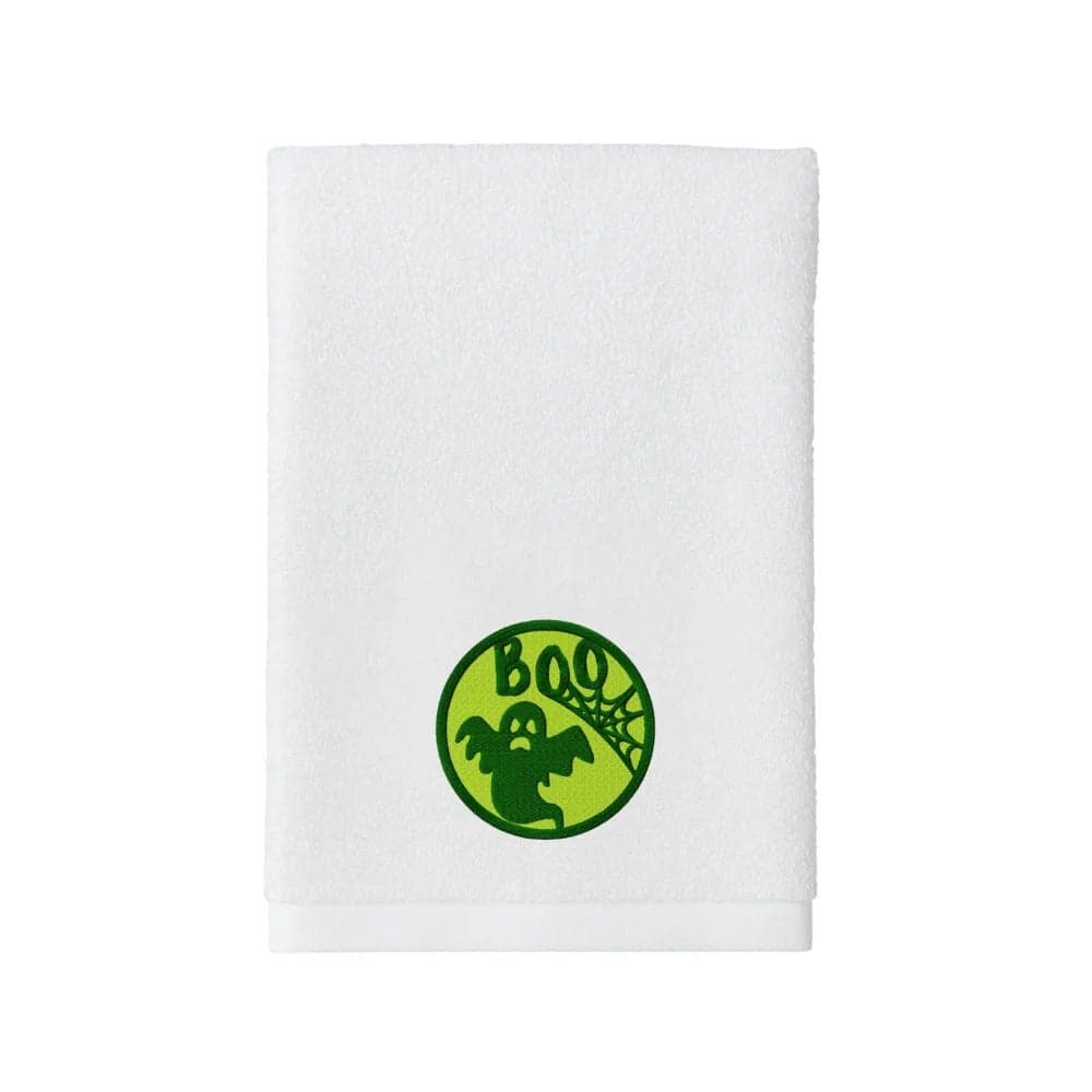 Iris Embroidered For You Bath Towel 70 x 140 Cm 600 Gsm White 100% Cotton Halloween Boo with Ghost Thread Set of 01